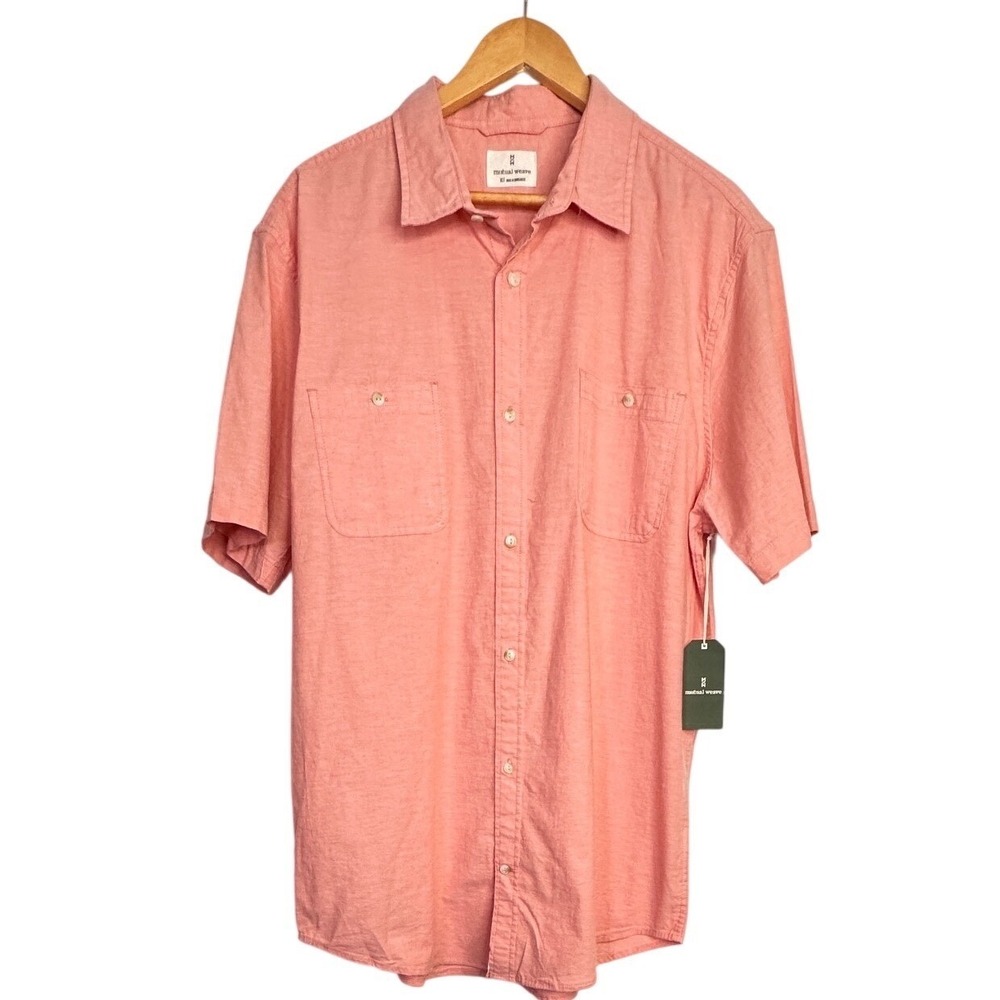 NEW Mutual Weave Mens Shirt XLT   Cotton Short Sleeve Button Up Coastal Summer